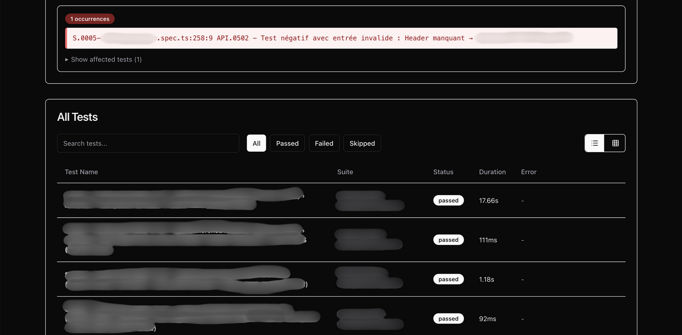 TestLog Detailed Test Report with error analysis